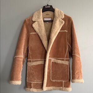 Vintage 90s Wilson’s Leather Genuine Leather Faux Shearling Jacket M/L